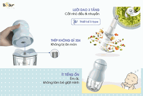 Máy xay cối Bear 300ml