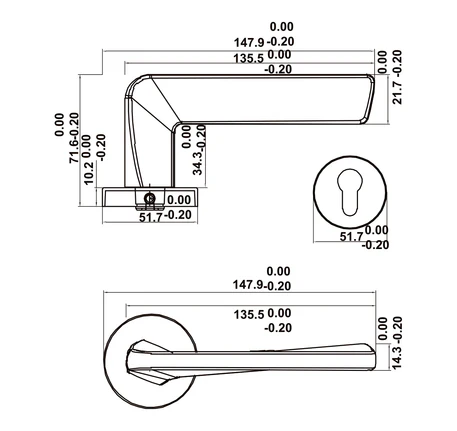 Bộ khóa tay nắm gạt DIY Hafele 499.63.628