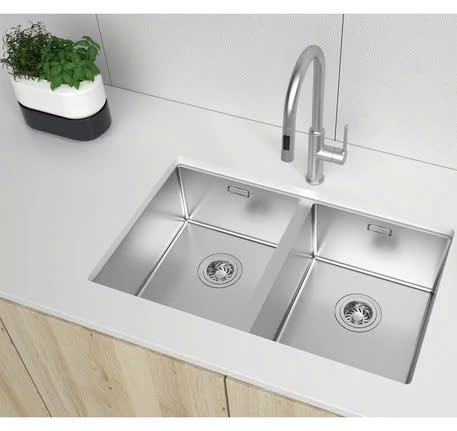 Chậu bếp Inox Hafele Satin R10 HS24-SSN2S-750 567.24.427