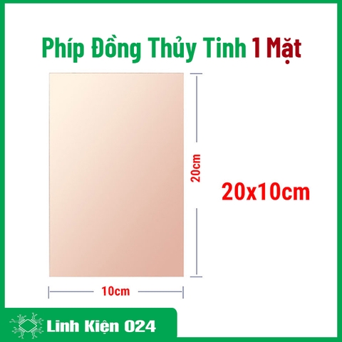 Phíp Đồng Thủy Tinh 1 Mặt 10x20Cm 1.6mm