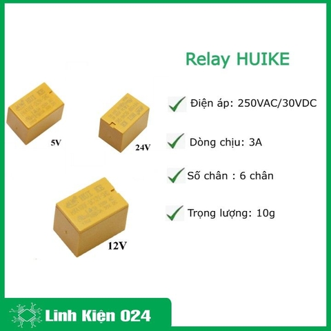 Relay HUIKE 6 Chân 25VAC/30VDC 3A