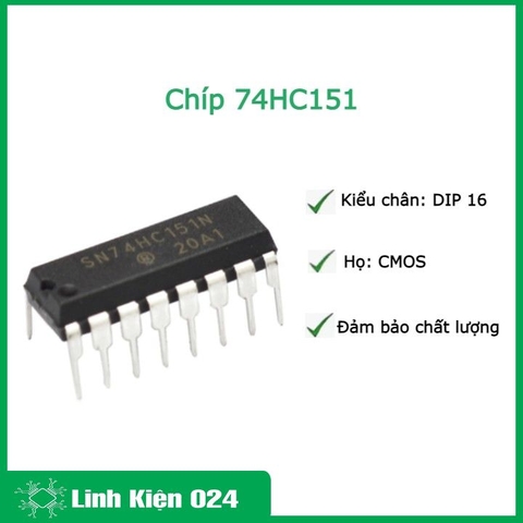 Chíp 74HC151 8 Input Multiplexer DIP16 (K9I15)