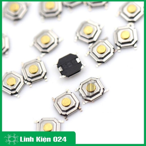 Nút Nhấn 4 Chân SMD 4x4x1.5 Đầu Đồng Chống Nước (K2C9-1)