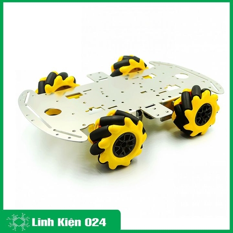 Bộ Khung Xe Robot 4 Bánh Mecanum Khung Nhôm