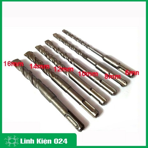 Bộ 4 Mũi Khoan Bê Tông Đuôi Gài BOSCH Đường Kính 6,8,10,12mm Loại Dài 16Cm Chất Lượng Cao
