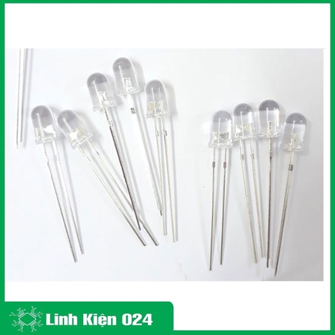 Led Đơn 5mm Siêu Sáng Gói 100 Bóng - Chân Dài - Trắng