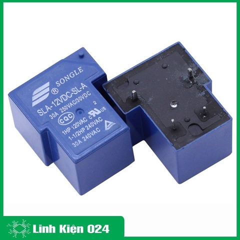 Relay Songle SLA 30A - 12V 6 Chân Màu Xanh (K4F4)