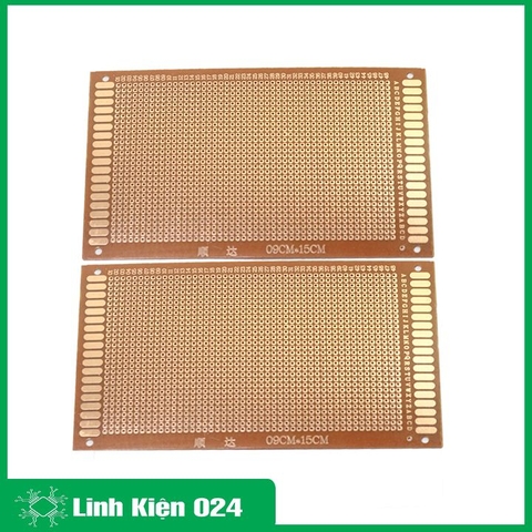 Bộ 2 Tấm PCB Phíp Đồng Đục Lỗ 9x15Cm ( Nâu )