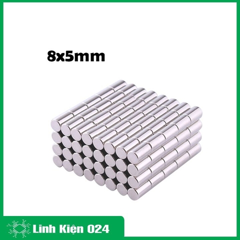 Nam châm viên trắng đất hiếm 8x5mm ( Combo 30 viên)