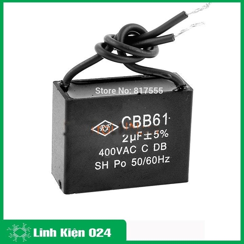 TỤ QUẠT 2UF 400VAC 50/60HZ (K9I10)