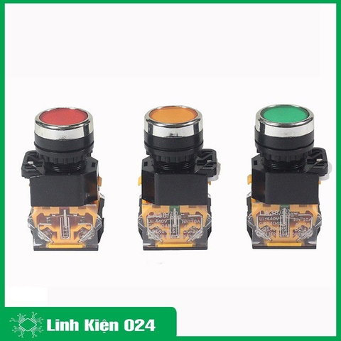 Nút Nhấn Đề Giữ Trạng Thái Không Đèn LA38 380V-10A 2 Tiếp Điểm Thường Mở