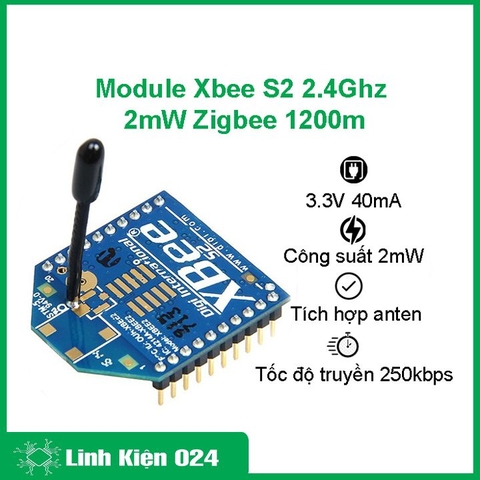 Module Xbee S2 2.4Ghz 2mW Zigbee 1200m