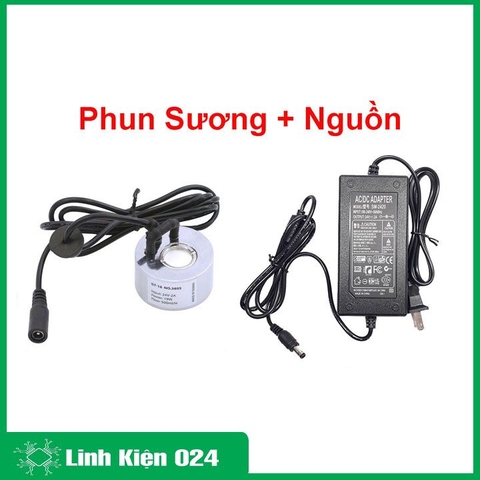 Combo Phun Sương GT18 Không Led Và Nguồn Điều Chỉnh Điện Áp 9-24V 1A ( Điều Chỉnh Lượng Sương )