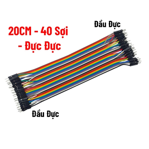 Tệp Dây Nối 40P 7 Màu Dài 20cm (2 Đầu Đực - Đực) - Tệp 40 Sợi