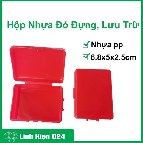 Hộp Nhựa Đỏ Kích Thước 6.8x5x2.5cm Hộp Lưu Trữ