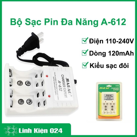 Bộ Sạc Pin Đa Năng A-612 4pin  (Sạc Các Loại Pin )