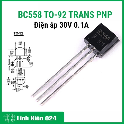 BC558 TO-92 Trans PNP 0.1A 30V