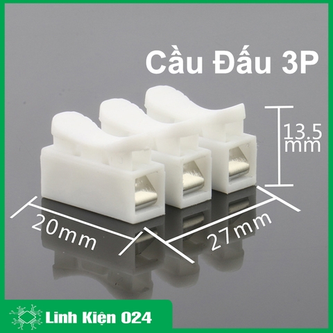 Cầu Nối Dây Điện 3P ( Trắng ) - 1 Chiếc