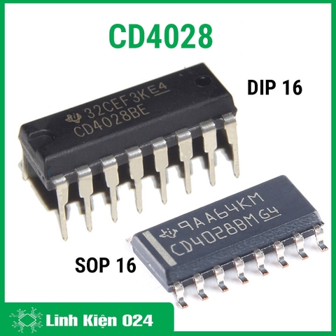 CD4028 DIP16/SOP16 - IC Giải Mã BCD Sang Thập Phân