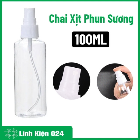 Chai Xịt Phun Sương 100ml Chai Chiết Mỹ Phẩm Nhựa Chuyên Đựng Nước Rửa Tay