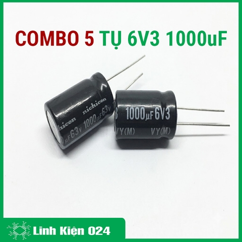Combo 5 Tụ Hóa Phân Cực 6V3 1000uf