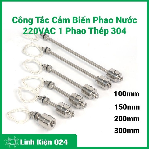 Công Tắc Cảm Biến Phao Nước 220VAC 1 Phao Thép 304 Không Gỉ Điều Chỉnh Mức Chất Lỏng