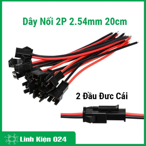 Dây Nối 2P 2.54 Dài 20cm ( 2 Đầu Đực Cái - Đen )