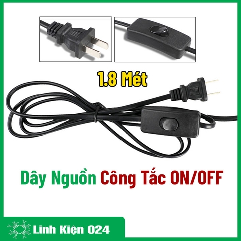 Dây Nguồn Kèm Công Tắc Bặt Tắt Thiết Bị Chiều Dài 1.8 Mét Màu Ngẫu Nhiên