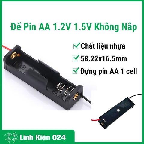 Đế Pin AA 1.2V 1.5V  Không Nắp 1 Pin