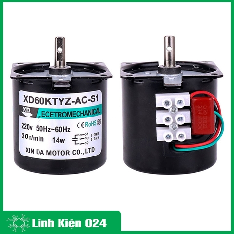Động Cơ Giảm Tốc 220VAC 28W 68KTYZ Trục 7mm