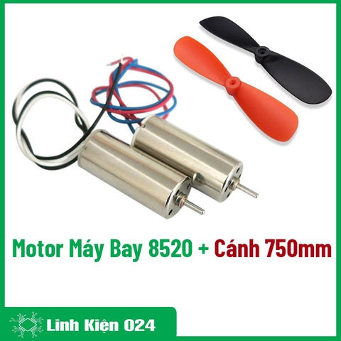 Động Cơ Máy Bay Coreless 8520+Cánh 75mm (1 Đôi )