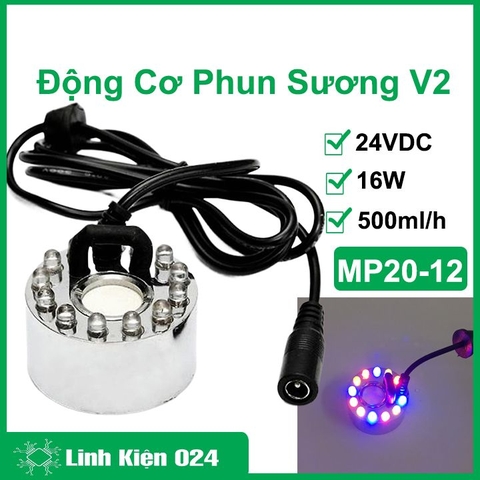 Động Cơ Phun Sương MP20-12 20mm 24VDC 16W 500ml/h V2