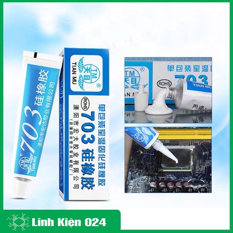 Keo Silicone 703 Màu Trắng Cực Dày Dán Và Niêm Phong Linh Kiện (K2C11)