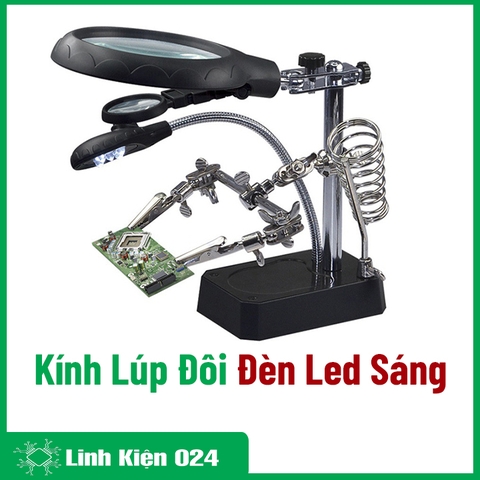 Kính Lúp Đôi Để Bàn Có Đèn Led Chiếu Sáng TE-800