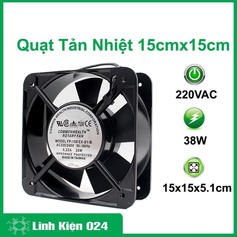 Quạt Tản Nhiệt 220VAC 15x15x  cm