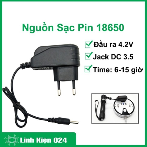 Nguồn Sạc Pin 18650 Pin Lithium 4.2V Sạc Trực Tiếp Chân 3.5mm