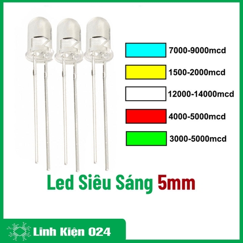 Gói 10 Con Led Siêu Sáng Ø5