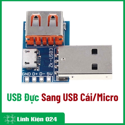 Mạch Chuyển Đổi USB Đực Sang USB Cái Và USB Micro