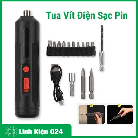 Máy Vặn Vít, Tua Vít Điện Sạc Pin Nhỏ Gọn Sửa Chữa Điện Tử Gia Dụng