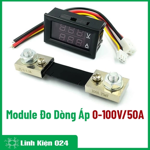 Module Đo Dòng Đo Áp 0-100V/50A Có Trở Shunt Đi Kèm (K2H3)