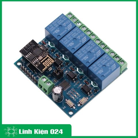 Module Relay ESP8266 ESP-01 DC 12 V 4 Kênh Hỗ Trợ  Điều Khiển Từ Xa Trên  Điện Thoại (K3D6)