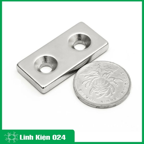 Nam Châm 40x20x5mm Hai Lỗ Siêu Khỏe