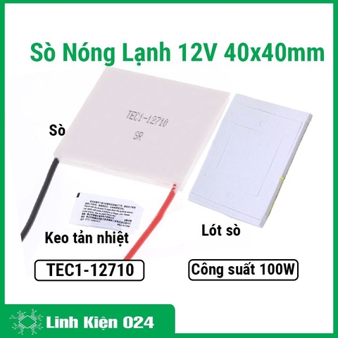 Sò Nóng Lạnh 40x40mm 12710 - 100W ( Tặng Keo Tản Nhiệt Và 1 Miếng Lót Sò Nóng Lạnh) (K2A11)
