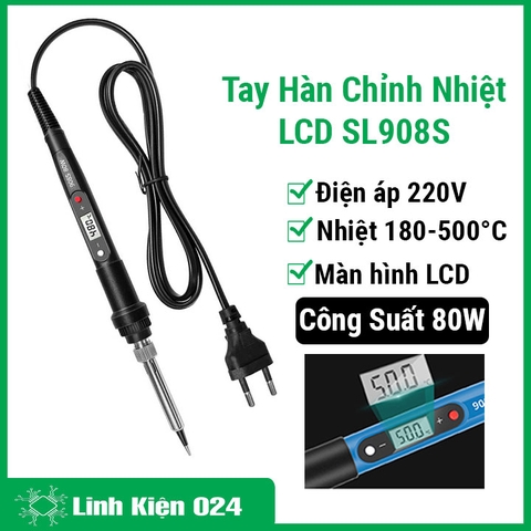 Tay Hàn Điều Chỉnh Nhiệt Độ Hiển Thị LCD SL908S  220VAC-80W