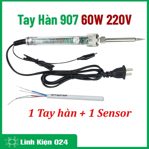 Combo Mỏ Hàn Điều Chỉnh Nhiệt Độ 907 60W-220V Tặng Sensor Hàn 907 60W