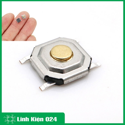 Nút Nhấn 4 Chân SMD 4x4x1.5mm Đầu Đồng Chống Nước (K2C9-1)