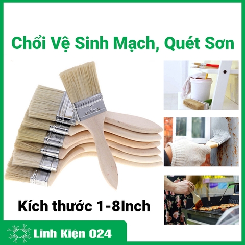 Chổi Vệ Sinh Mạch Quét Axetol Quét Sơn Cán Gỗ Sợi Siêu Dầy