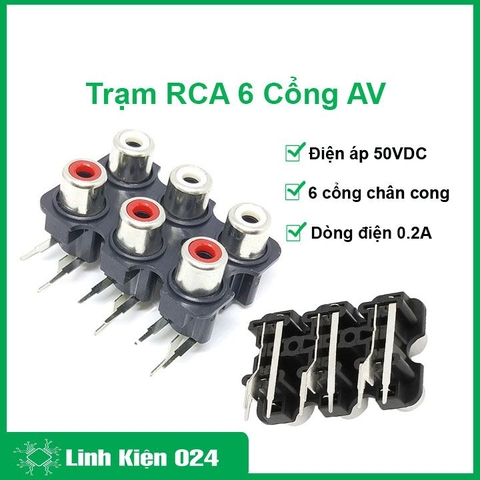 Trạm RCA 6 Cổng AV Chân Cong