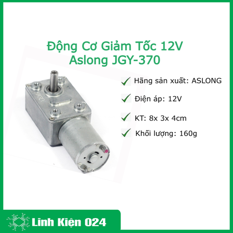 Động Cơ Giảm Tốc 12V Aslong JGY-370 Công Suất 18 Vòng/Phút