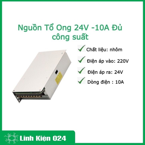 Nguồn Tổ Ong 24V -10A Đủ công suất
